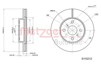 Тормозной диск METZGER 6110212