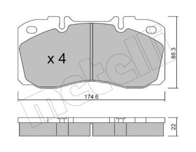 Bremžu uzliku kompl., Disku bremzes METELLI 22-0268-0