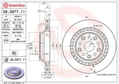 Bremžu diski BREMBO 09.D977.11