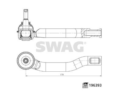 Наконечник поперечной рулевой тяги SWAG 33 11 2151
