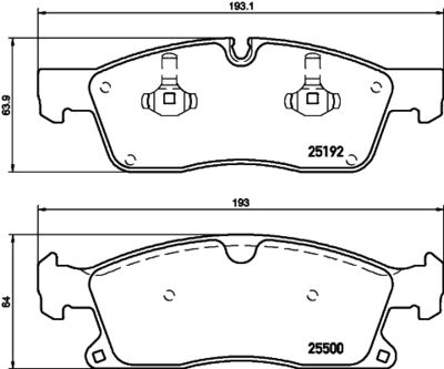 Bremžu uzliku kompl., Disku bremzes HELLA PAGID 8DB 355 019-701