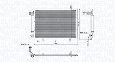 Конденсатор, кондиционер MAGNETI MARELLI 350203106400