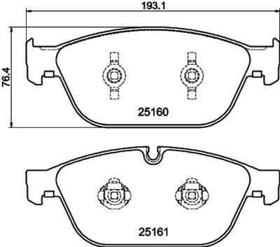 HELLA PAGID 8DB355016021 Bremžu uzliku kompl