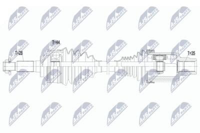 Приводной вал NTY NPW-FR-226
