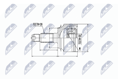 Шарнирный комплект, приводной вал NTY NPZ-HD-023