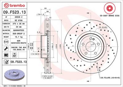 BREMBO 09F52313 tarcza ham. MERCEDES-BENZ (BBDC)