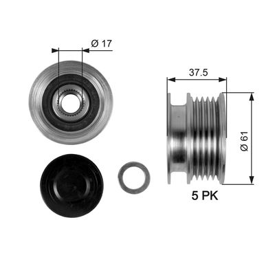 Механизм свободного хода генератора GATES OAP7108