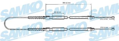 Тросик, cтояночный тормоз SAMKO C0174B