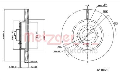 Тормозной диск METZGER 6110660