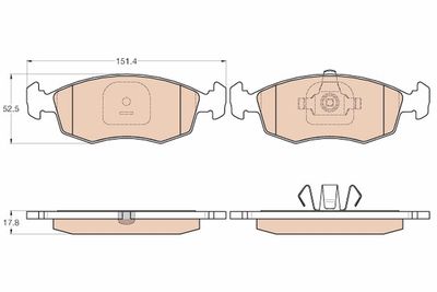 Комплект тормозных колодок, дисковый тормоз TRW GDB2015