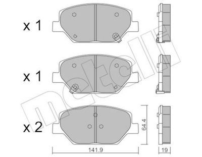 Bremžu uzliku kompl., Disku bremzes METELLI 22-1178-0