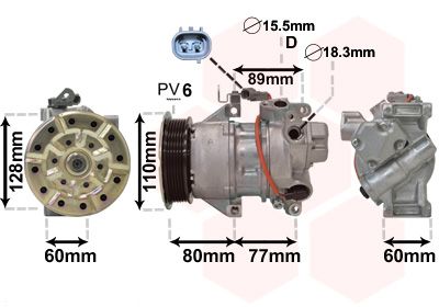 Компрессор, кондиционер VAN WEZEL 5300K626
