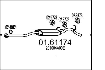Глушитель выхлопных газов конечный MTS 01.61174