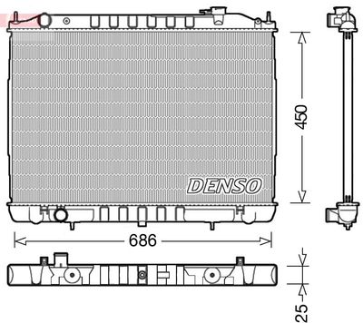 Радиатор, охлаждение двигателя DENSO DRM46050