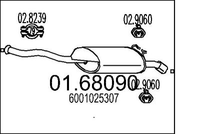 Глушитель выхлопных газов конечный MTS 01.68090