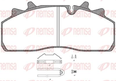 Bremžu uzliku kompl., Disku bremzes REMSA JCA 1254.80