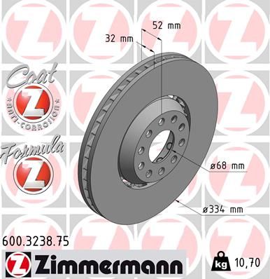 Bremžu diski ZIMMERMANN 600.3238.75