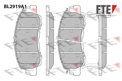 Bremžu uzliku kompl., Disku bremzes FTE 9011162