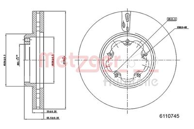 Тормозной диск METZGER 6110745