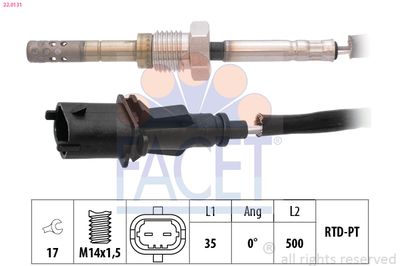 Датчик, температура выхлопных газов FACET 22.0131