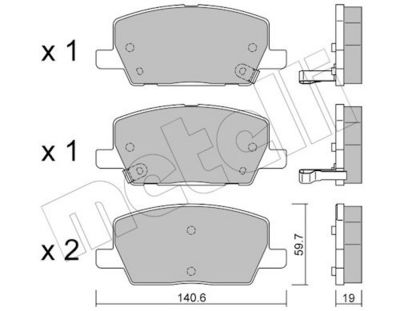 Bremžu uzliku kompl., Disku bremzes METELLI 22-1212-0