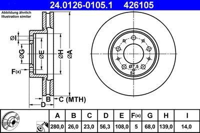 Тормозной диск ATE 24.0126-0105.1