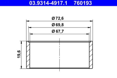 Montāžas gredzens, Aizsargvāciņš (Bremžu suporta virzulis) ATE 03.9314-4917.1