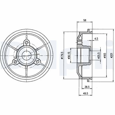 Тормозной барабан DELPHI BF267