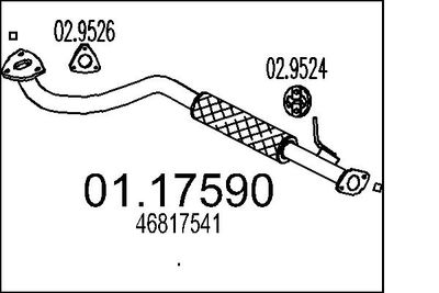 Труба выхлопного газа MTS 01.17590