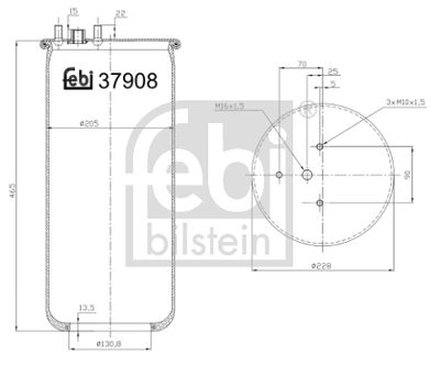 Pneimoatsperes spilvens, Pneimopiekare FEBI BILSTEIN 37908