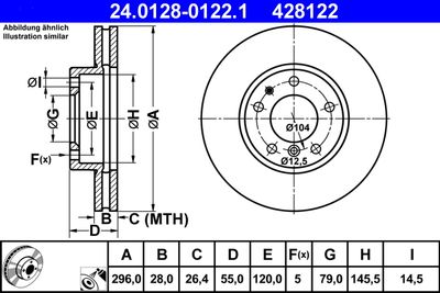 Тормозной диск ATE 24.0128-0122.1