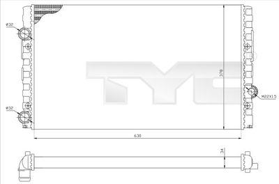 Радиатор, охлаждение двигателя TYC 737-0051-R