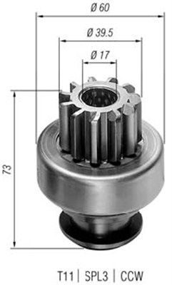 Ведущая шестерня, стартер MAGNETI MARELLI 940113020184