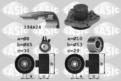 Ūdenssūknis + Zobsiksnas komplekts SASIC 3906034
