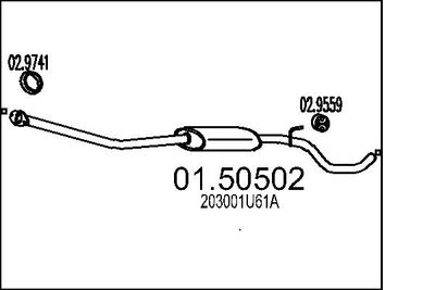 Средний глушитель выхлопных газов MTS 01.50502