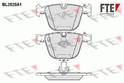 Bremžu uzliku kompl., Disku bremzes FTE 9010868