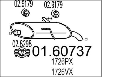 Глушитель выхлопных газов конечный MTS 01.60737