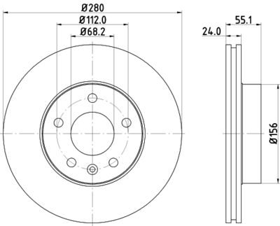 Bremžu diski HELLA PAGID 8DD 355 105-591