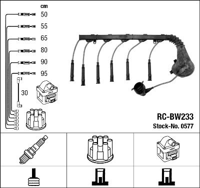Augstsprieguma vadu komplekts NGK 0577