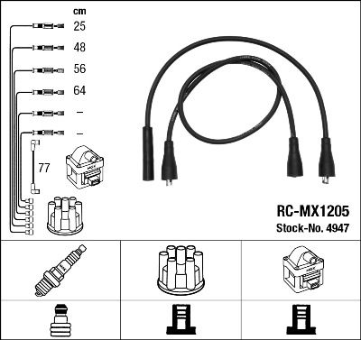 Augstsprieguma vadu komplekts NGK 4947
