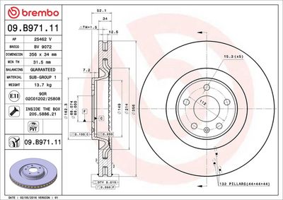 Тормозной диск BREMBO 09.B971.11