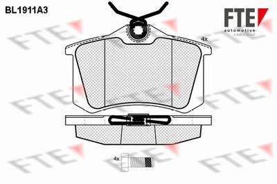 Комплект тормозных колодок, дисковый тормоз FTE 9010501