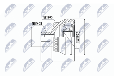 Шарнирный комплект, приводной вал NTY NPZ-AU-043