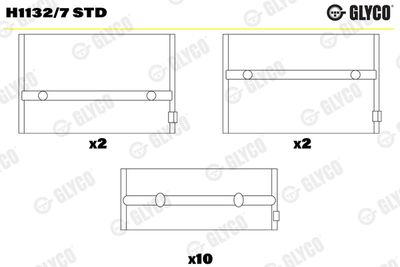 Подшипник коленвала GLYCO H1132/7 STD