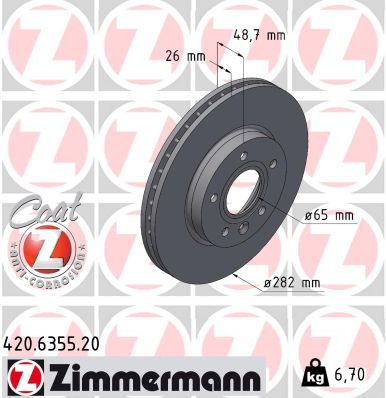 Bremžu diski ZIMMERMANN 420.6355.20