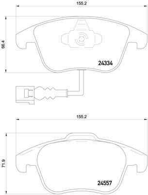Bremžu uzliku kompl., Disku bremzes BREMBO P 85 130