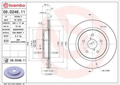 Тормозной диск BREMBO 09.D246.11