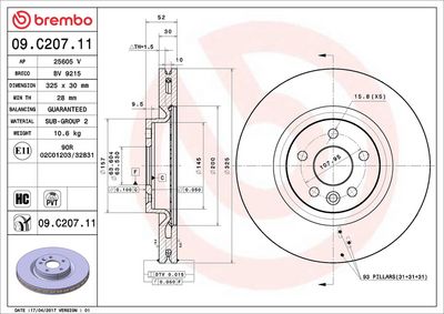 Тормозной диск BREMBO 09.C207.11