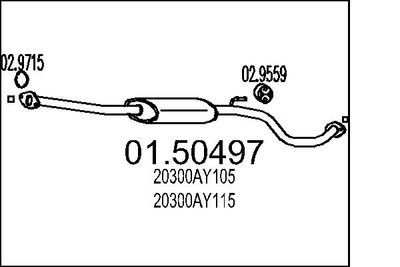 Средний глушитель выхлопных газов MTS 01.50497