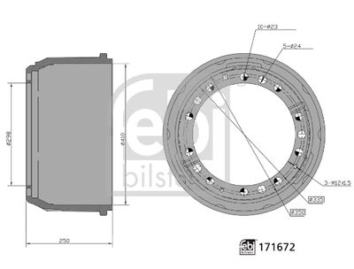Bremžu trumulis FEBI BILSTEIN 171672